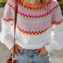  Avery Print Drop Shoulder Sweater