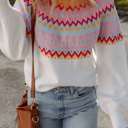 Avery Print Drop Shoulder Sweater