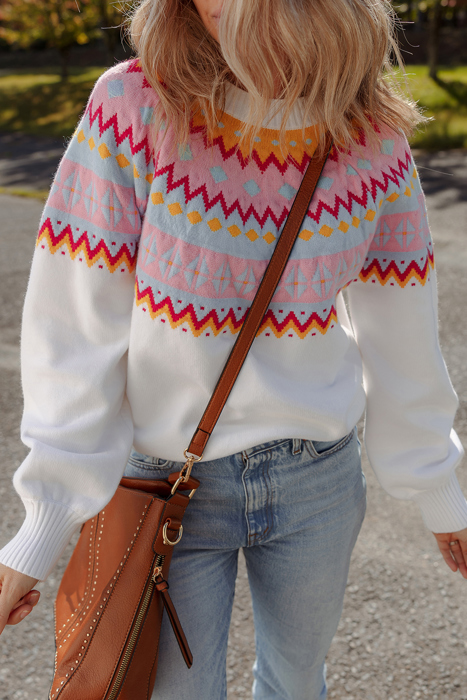 Avery Print Drop Shoulder Sweater