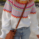  Avery Print Drop Shoulder Sweater