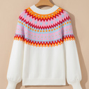  Avery Print Drop Shoulder Sweater