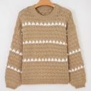 Pale Khaki XL Avery Puff Sleeve Baggy Sweater