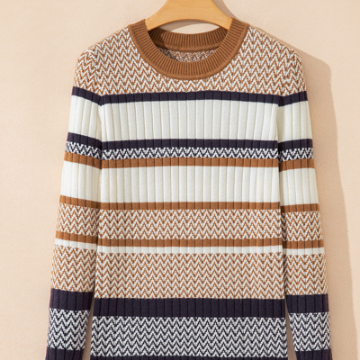 Avery Ribbed Trim Slim Sweater