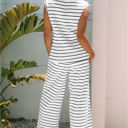  Avery Stripe Casual Wide Leg 2pcs