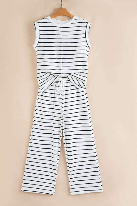 Avery Stripe Casual Wide Leg 2pcs