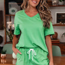  Avery Top and Patchwork Drawstring Shorts Set
