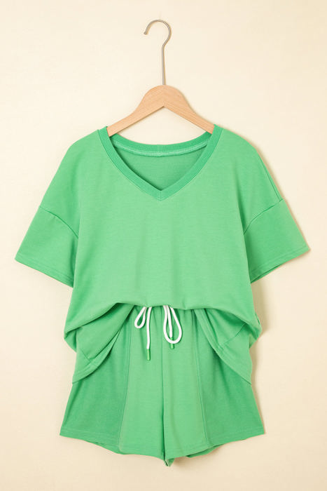 Avery Top and Patchwork Drawstring Shorts Set