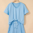 Myosotis Medium Avery Top and Patchwork Drawstring Shorts Set