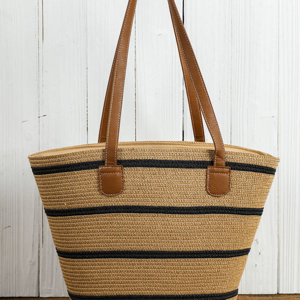 Aya Woven Striped Tote Bag