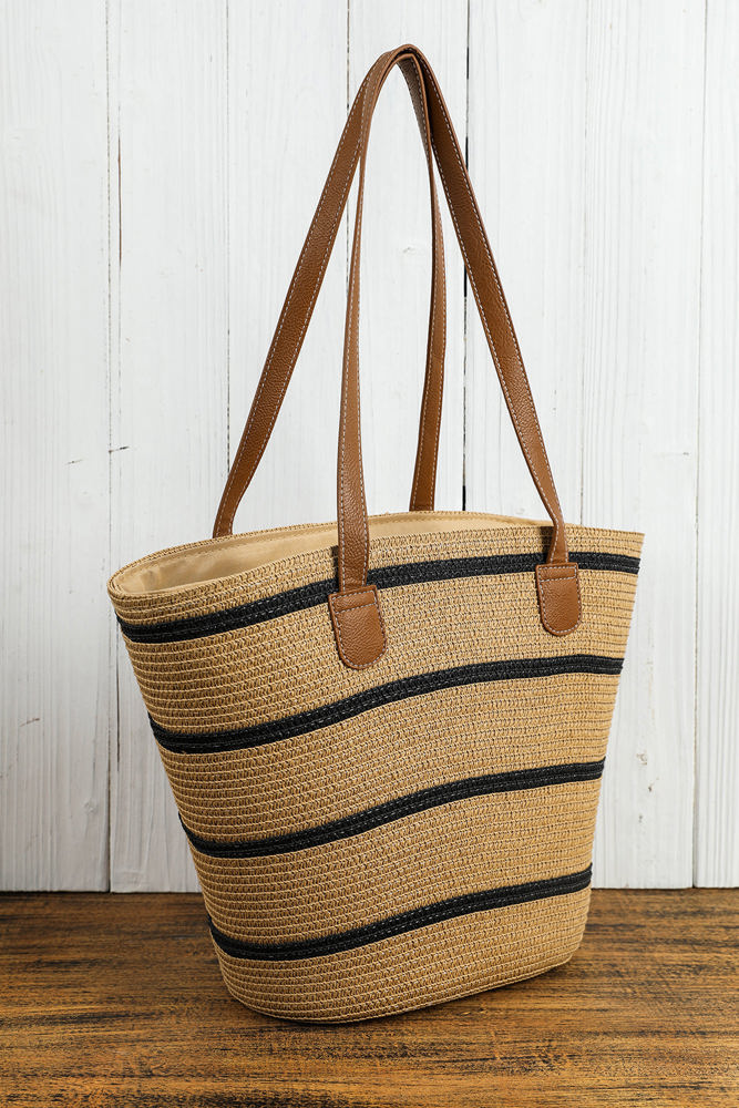 Aya Woven Striped Tote Bag