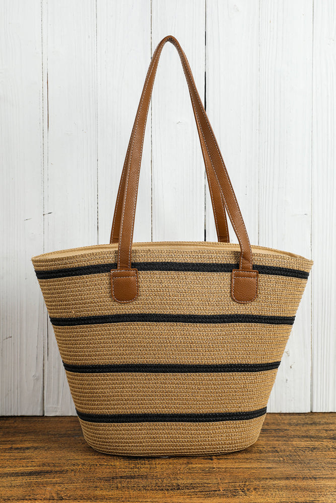 Aya Woven Striped Tote Bag