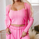  Ayla Cropped Cami Shorts and Cardigan Lounge Set