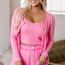  Ayla Cropped Cami Shorts and Cardigan Lounge Set