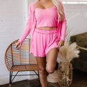  Ayla Cropped Cami Shorts and Cardigan Lounge Set