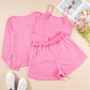  Ayla Cropped Cami Shorts and Cardigan Lounge Set