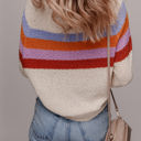  Ayla Striped Color Block Loose Sleeve Chic Sweater