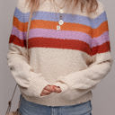  Ayla Striped Color Block Loose Sleeve Chic Sweater