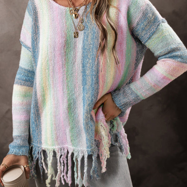 Aylani Fringed Tunic Sweater