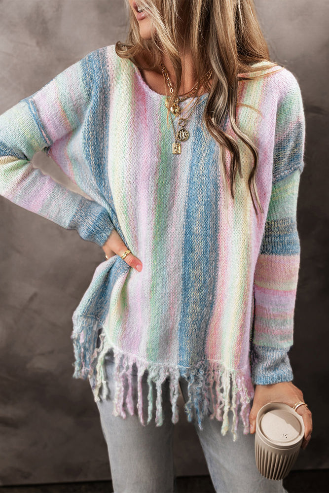 Aylani Fringed Tunic Sweater