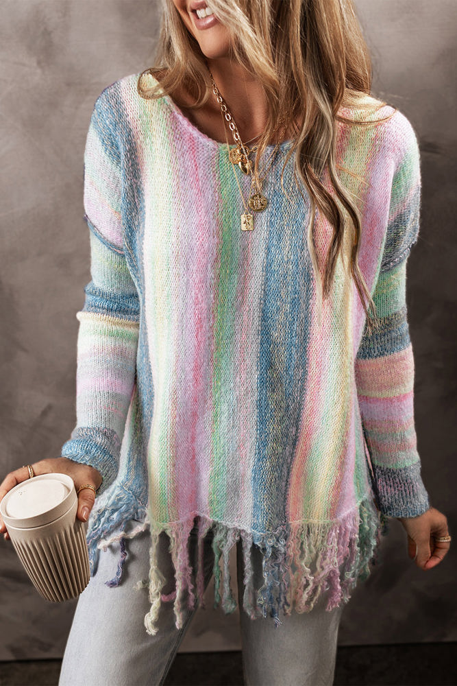 Aylani Fringed Tunic Sweater