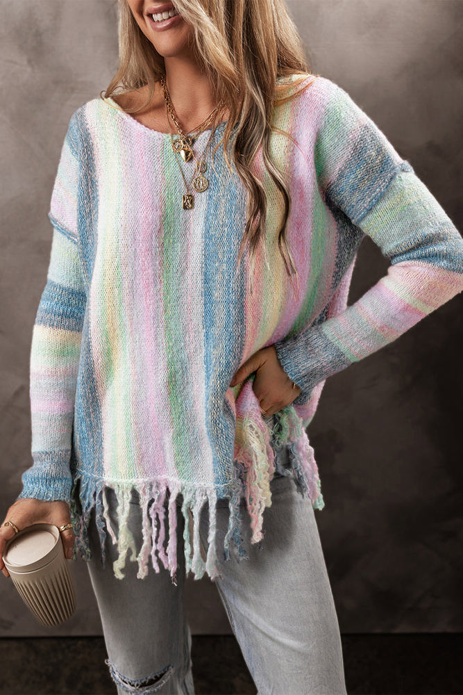 Aylani Fringed Tunic Sweater