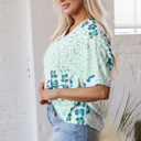  Azalea Print Short Sleeve Blouse