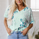  Azalea Print Short Sleeve Blouse