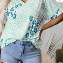  Azalea Print Short Sleeve Blouse