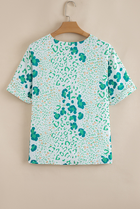 Azalea Print Short Sleeve Blouse
