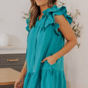  Azalea Tiered Ruffled Sleeves Mini Dress with Pockets