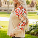  Azari Plaid Patchwork Casual Top