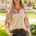 Parchment XL Azari Plaid Patchwork Casual Top