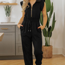 Black Small Azariah Drawstring Elastic Waistband Jumpsuit