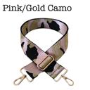 Pink/Gold Camo Bag Straps