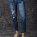  Bailee Distressed Button Fly High Waist Jeans