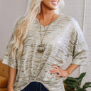  Bailee Leopard Half Sleeve V Neck Loose Fit Top