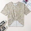  Bailee Leopard Half Sleeve V Neck Loose Fit Top