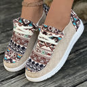  Bailee Vintage Aztec Lace-up Flat Shoes