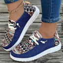  Bailee Vintage Aztec Lace-up Flat Shoes