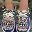  Bailee Vintage Aztec Lace-up Flat Shoes
