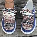  Bailee Vintage Aztec Lace-up Flat Shoes