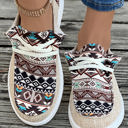 Brown Size 8.5 Bailee Vintage Aztec Lace-up Flat Shoes