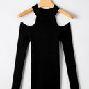  Bailey Ribbed Knit Cold Shoulder Sweater
