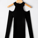 Bailey Ribbed Knit Cold Shoulder Sweater