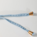  Beau Blue Washed Chambray Drawstring Elastic Waist Plus Size Shorts