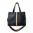 Black: Cream Stripe Becki Tote