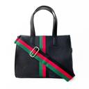 Black: Red Stripe Becki Tote