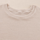  Beige Faux Two Piece Knit Patchwork Floral Print Plus Size Top