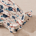  Beige Faux Two Piece Knit Patchwork Floral Print Plus Size Top