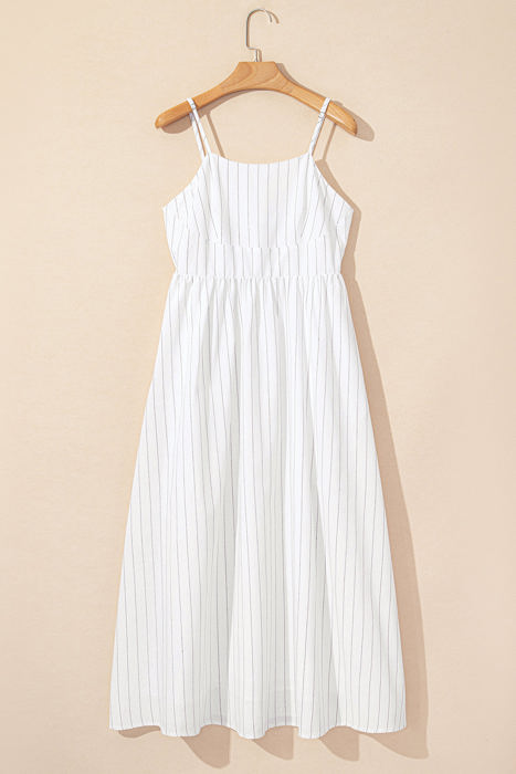 Ainsley Stripe Spaghetti Strap Pocketed Maxi Dress